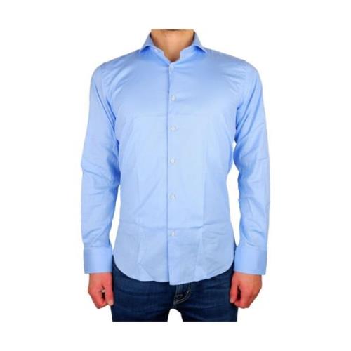 Made in Italia Elegant Milano Skjorta i Ljusblå Bomull Blue, Herr