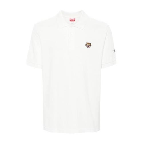 Kenzo Tiger Head Polo Shirt Cotton Piqué White, Herr