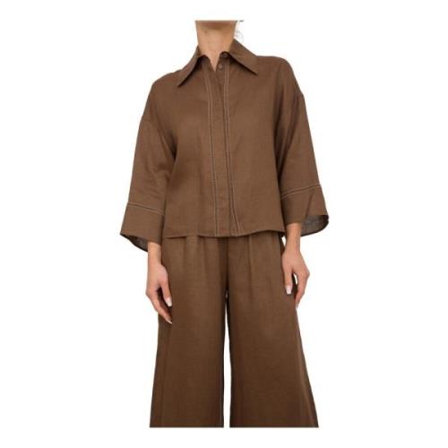 Max Mara Stilfull Skjorta för Kvinnor Brown, Dam