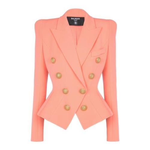 Balmain 8-knappad insvängd jacka Pink, Dam