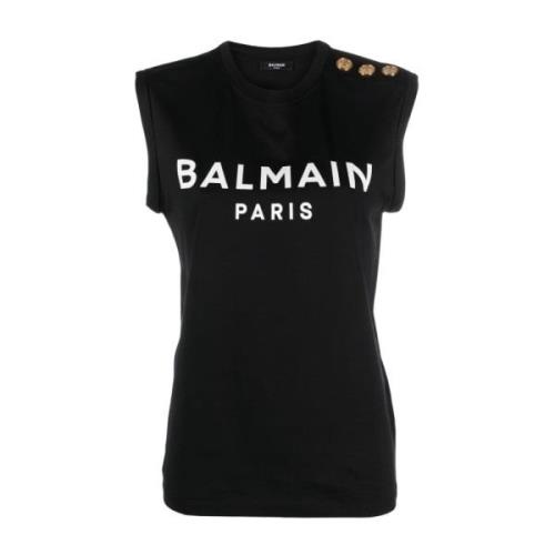 Balmain Svarta T-shirts & Polos för kvinnor Black, Dam