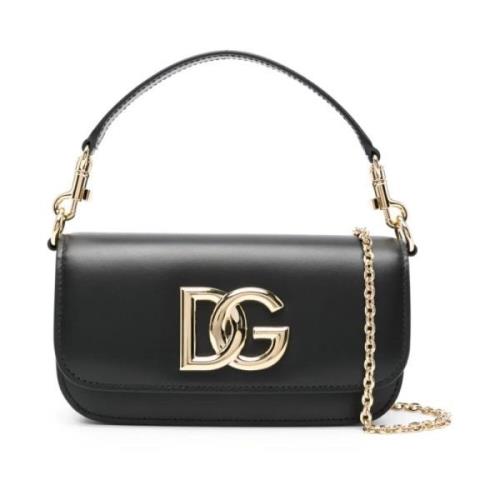 Dolce & Gabbana Svart Crossbody-väska med DG-logotyp Black, Dam