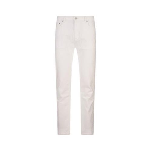 Etro Vit Blommig Jacquard Slim-Fit Jeans White, Herr