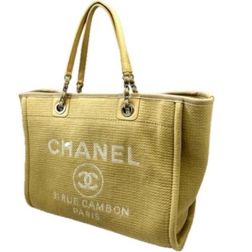 Chanel Vintage Pre-owned Tyg chanel-vskor Beige, Dam