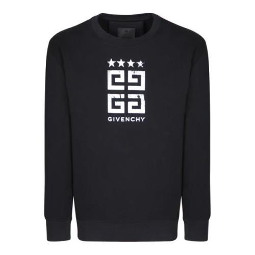 Givenchy Svart Sweatshirt Rundhals Logotyp Tryck Black, Herr