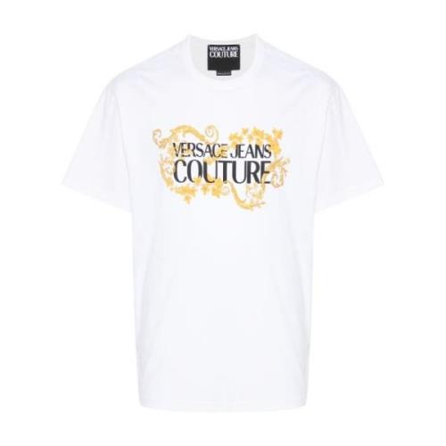 Versace Jeans Couture Logo Print Crew Neck T-shirt White, Herr