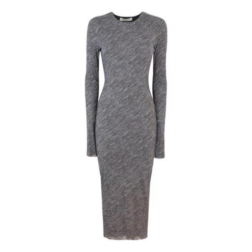 Philosophy di Lorenzo Serafini Asymmetrisk Jersey Midi Klänning Gray, ...