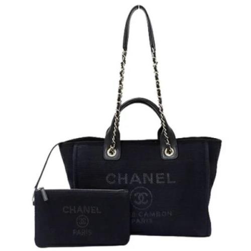 Chanel Vintage Pre-owned Canvas handvskor Black, Dam