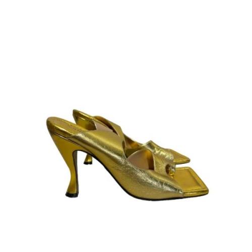 Bottega Veneta Vintage Pre-owned Laeder sandaler Yellow, Dam