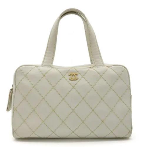 Chanel Vintage Pre-owned Laeder handvskor White, Dam