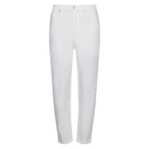 Calvin Klein Stiliga avkortade jeans för kvinnor White, Dam