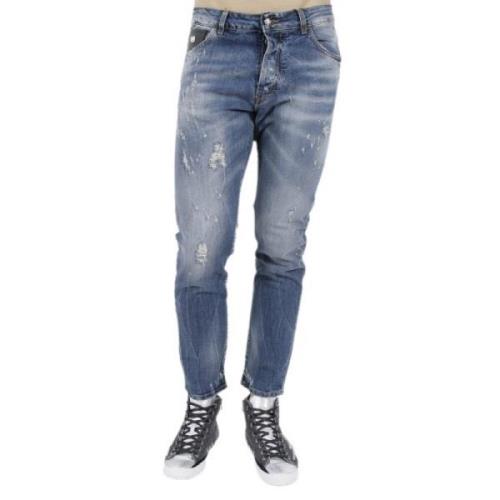 John Richmond Slim-Fit Jeans för Moderna Män Blue, Herr