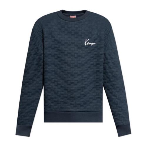 Kenzo Sweatshirt med logotyp Blue, Herr