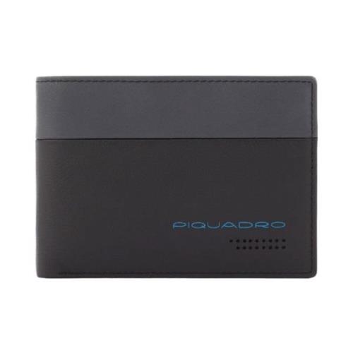 Piquadro Svart Läderplånbok RFID-skydd Multicolor, Herr