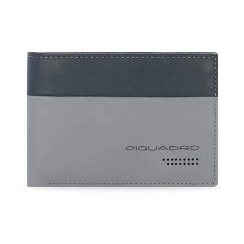 Piquadro Grå Läderplånbok RFID-skydd Gray, Herr