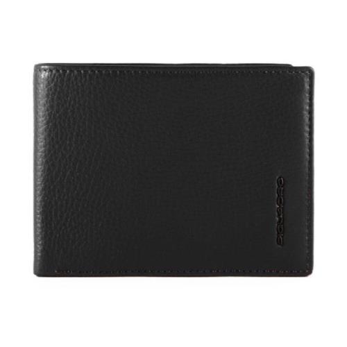 Piquadro Svart läderplånbok med RFID-skydd Black, Herr