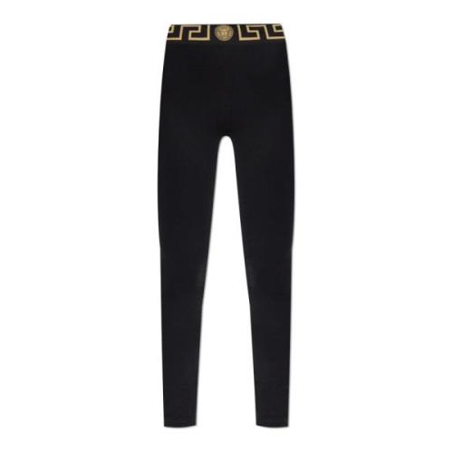 Versace Leggings med logotyp Black, Dam