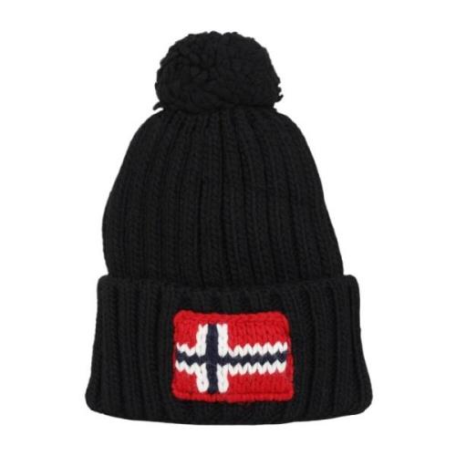 Napapijri Svart Ull Pom-Pom Hatt Semiury Black, Unisex