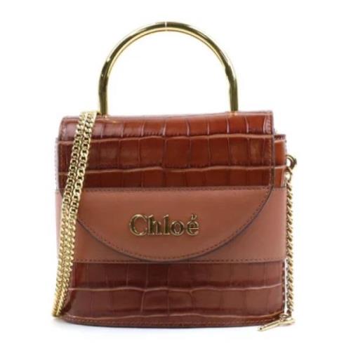 Chloé Pre-owned Pre-owned Tyg crossbodyvskor Brown, Dam