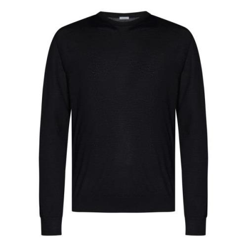 Malo Svart Cashmere Silk Crewneck Tröja Black, Herr