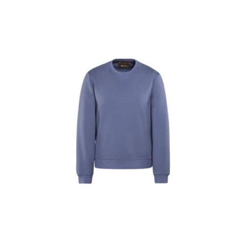 Moorer Mjuk Bomull Crew Neck Top Blue, Herr