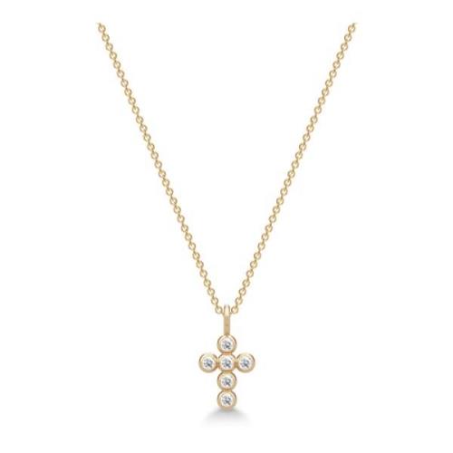 Julie Sandlau Diamantkors Halsband Elegant Charm Yellow, Dam