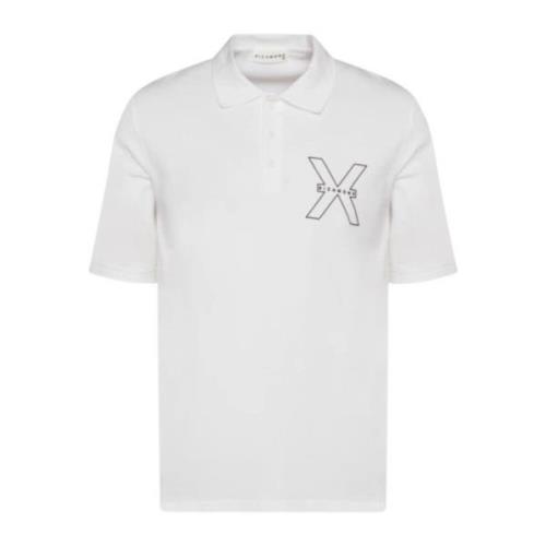 John Richmond Herr Polo Skjorta Klassisk Stil White, Herr