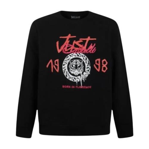 Just Cavalli Herr Borstad Fleece Sweatshirt Black, Herr