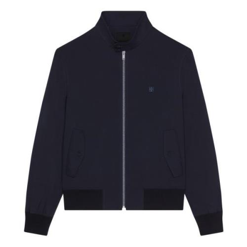 Givenchy Blå Harrington Krage Jacka med 4G Metallstycke Blue, Herr