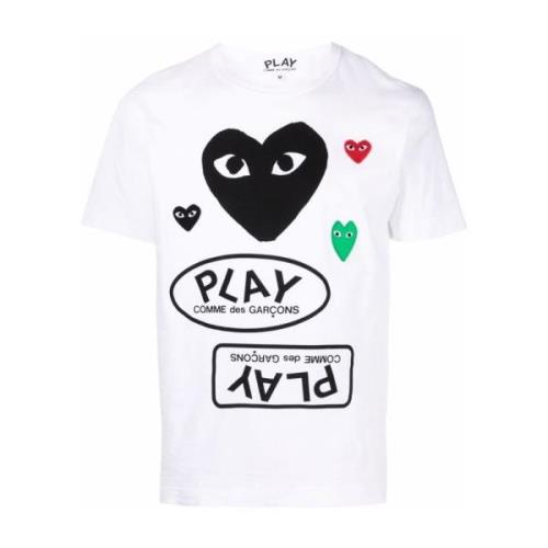 Comme des Garçons Play Hjärtlogo Tryck Vit T-shirt White, Herr