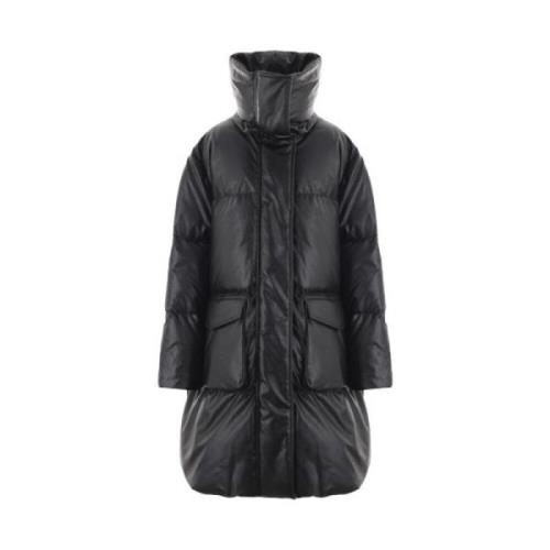 MM6 Maison Margiela Quiltad Svart Eco-Läderjacka Black, Dam