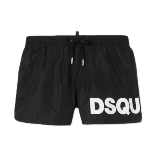 Dsquared2 Herr Badkläder Logo Boxer Shorts Black, Herr