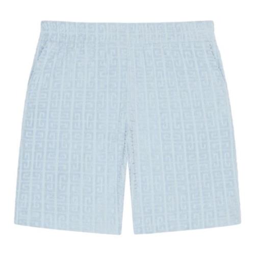 Givenchy Klarblå Shorts med 4G-mönster Blue, Herr