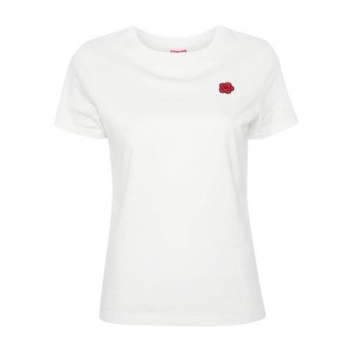 Kenzo Blomster Motiv Logo Patch T-shirt White, Dam