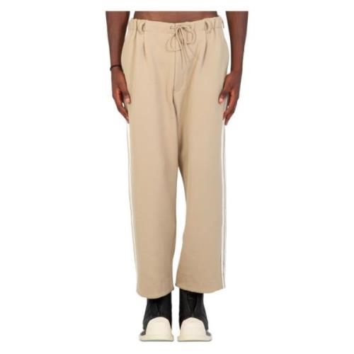 Y-3 Tjocka Track Pants med 3-Stripes Beige, Herr