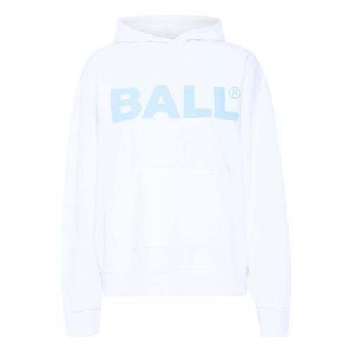 Ball Logo Hoodie Sweatshirt Vit White, Dam