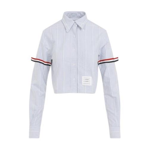 Thom Browne Marin Cropped Skjorta Blue, Dam