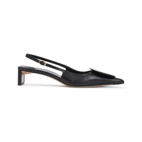 Jacquemus Svarta Slingback Sandaler Duele B Black, Dam