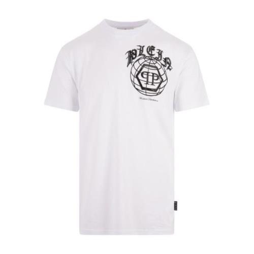 Philipp Plein Vit Worldwide Tema Kristall T-shirt White, Herr