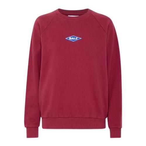 Ball Rimini Raglan Crew Neck Sweatshirt Bordeaux Red, Dam