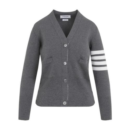 Thom Browne Klassisk Ull Cardigan Gray, Dam