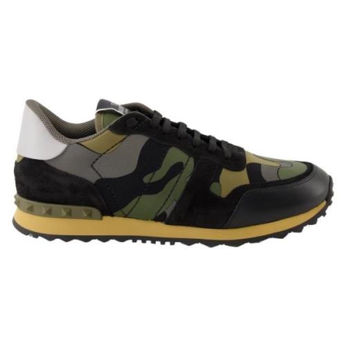 Valentino Garavani Rockrunner Baskets Grön Läder Sneakers Multicolor, ...