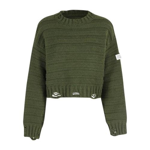 MM6 Maison Margiela Klassisk Crewneck Sweatshirt Green, Dam