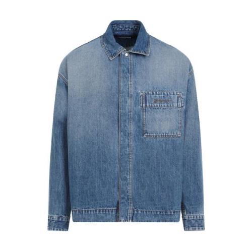 Jacquemus Blå Tabac Denim Skjorta Blue, Herr