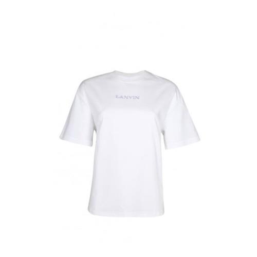 Lanvin Vit Bomull Oversized Crew Neck T-shirt White, Dam