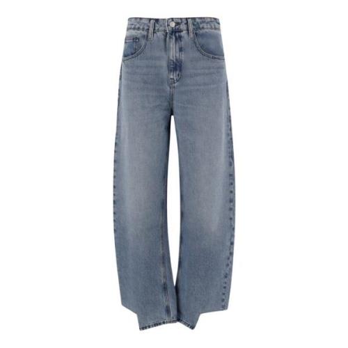 Frame Hög midja Straight Leg Denim Jeans Blue, Dam