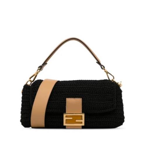 Fendi Vintage Pre-owned Raffia fendi-vskor Black, Dam