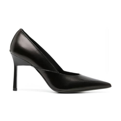 Calvin Klein Svart Läderpump 90 Black, Dam