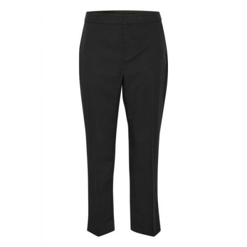 Cream Pitch Black Straight-Leg Byxor Black, Dam