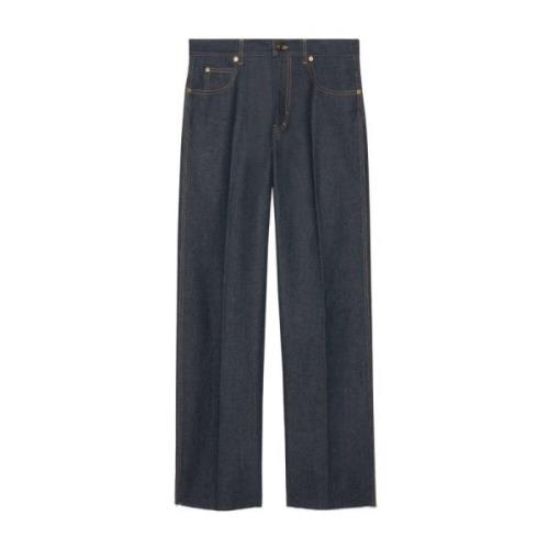 Gucci Midnight Blue Wide-Leg Jeans Blue, Herr